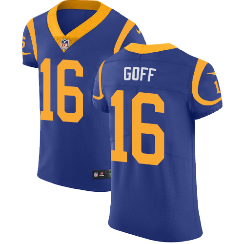 Nike Rams #16 Jared Goff Royal Blue Alternate Men's Stitched NFL Vapor Untouchable Elite Jersey - Click Image to Close
